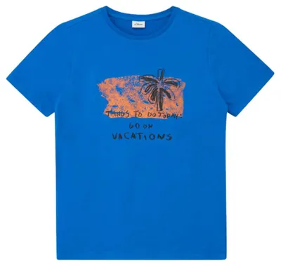 Productafbeelding van s.Oliver Junior T-shirt – Met opdruk aan de voorkant, ronde hals, regular pasvorm