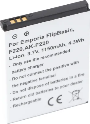 Produktbild von AK-F220 Akku für Emporia F210, F220, Flip basic, Emporia FLIPbasic SD474050A
