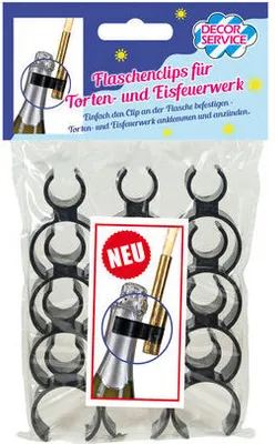 Produktbild von 144x Flaschenclips für Torten- und Eisfeuerwerk schwarz
