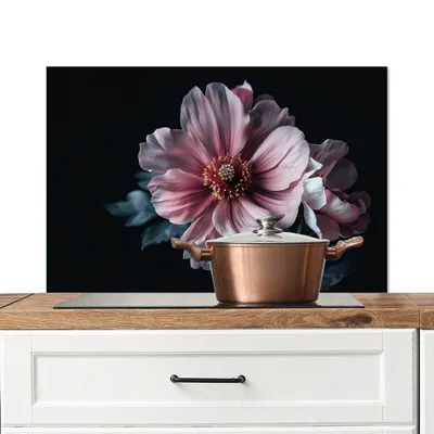 Obrázok produktu pre KitchenYeah® Kuchynský splashback - Kuchynský splashback - Ochrana steny sporáka a drezu - Kvetina - Ružová - Príroda 80x55 - Alu-Dibond (alternatíva skleneného splashbacku) - Tepelne odolný - Splashback na sporák