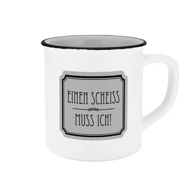 Produktbild von Tasse Einen Scheiss muss ich Emaille-Optik 400ml
