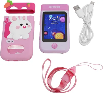 Obrázok produktu pre Detský smartfón hračka 2,8" 180° flipová kamera 1080p video prenosná hra pre batoľatá Razbit Pink