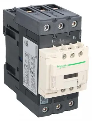 Obrázok produktu pre Jistič 65 A, 3-pólový, 24 V AC, 50 Hz, 1 kontakt normálne otvorený, 1 kontakt normálne zatvorený, model LC1D65AB5