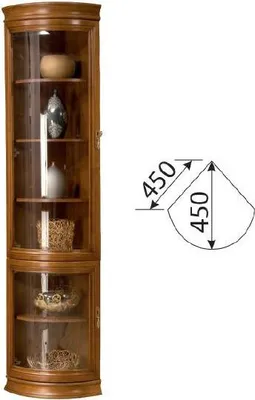 Produktbild von Klassische Schrank Bücherschrank Bücherregal Vitrine Vitrinenschrank Glasschrank