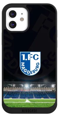 Produktbild von NIVOCASE Handyhülle für Apple iPhone 12 Hülle NIVOpure Case Schwarz Stadion 1. FC Magdeburg 1. FCM