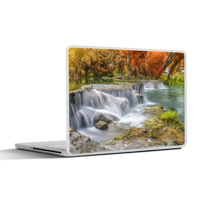 Produktbild von MuchoWow® Laptop Aufkleber Sticker Cover Herbst - Wasserfall - Natur - Bäume 36.5x27.5 cm - Laptop-Sticker