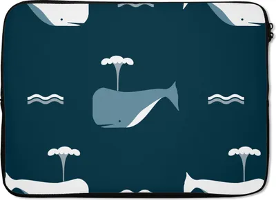 Produktbild von MuchoWow® Laptop Hülle 14 ZollMuster - Wal - Wasser - Kind - Kinder - Kinder Laptoptasche - Laptoptasche - Stoßsicher - Schutzhaube
