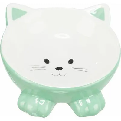 Obrázek produktu pro Trixie Keramická miska ergonomická 0.15 l/ø 14 cm, vyvýšená, tvar kočka