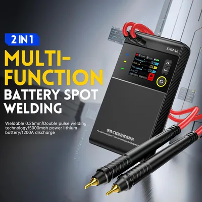 Produktbild von Akku-Punktschweißgerät - SWM-10 - Tragbar - TFT-Display - 5000 mAh - Für 18650-Akkus - Nickelfolie bis 0,25 mm