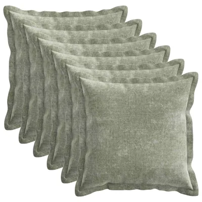 Immagine prodotto di vidaXL, set di 6 federe per cuscini, colore verde, HOUTEN, 50 x 50 cm, tessuto in chenille