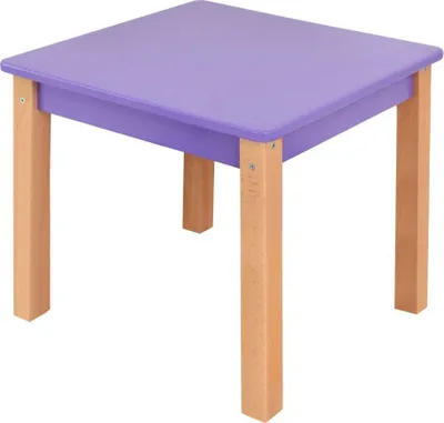 Produktbild von Kindertisch Laurenz Buche Vollholz massiv natur / lila - Abmessungen: 47 x 50 x 50 cm (H x B x T)
