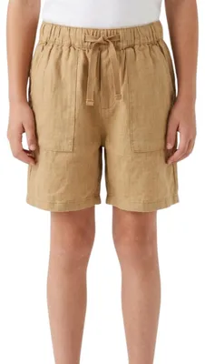 Image de Shorts pour garçons Zara, en lin léger, couleur marron, taille 116
