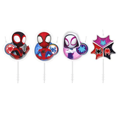 Produktbild von dekora Spidey Geburtstagskerzen Set – 4 Stück Tortendeko