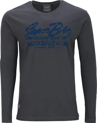 Produktbild von Übergrößen Longshirt Super Bike blau AHORN SPORTSWEAR Iron Grey 8XL