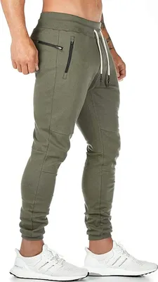 Produktbild von ASKSA Herren Jogginghose Sporthose Baumwolle Trainingshose Fit Freizeithose mit Taschen, Grün, M