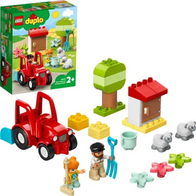 Produktbild von LEGO 10950 DUPLO Traktor und Tierpflege Spielzeug für Kleinkinder ab 2 Jahren, Bauernhof, Spielset mit Bauern- und Schafen-Figuren