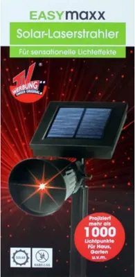 Produktbild von Solar Laserstrahler Außenstrahler Lichtpunkte rot Erdspieß Tageslichtsensor