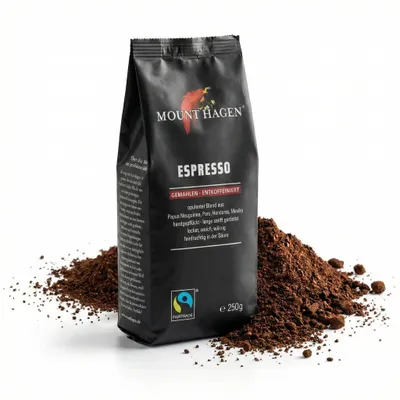 Produktbild von Espresso Kaffee FairTrade - entkoffeiniert gemahlen 250g
