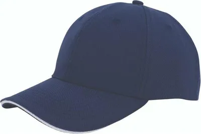 Productafbeelding van Benza luxe canvas sandwich Baseballcap - Donkerblauw en Wit