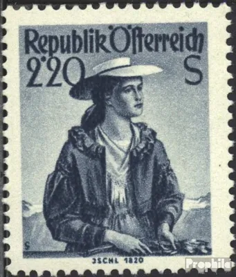 Produktbild von Briefmarken Österreich 1952 Mi 978xc Netzriffelung postfrisch Trachten