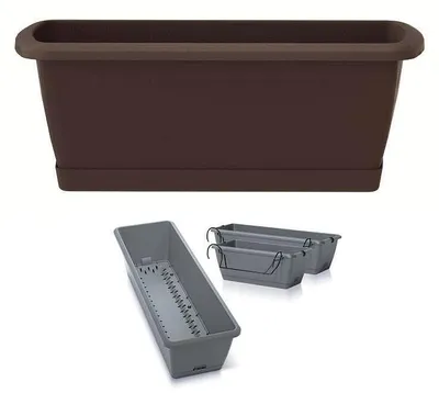 Obrázek produktu pro Truhlík se zavlažovacím systémem a držákem RESPANA EASYCARE 39,7 cm - hnědý
