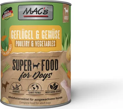 Produktbild von MAC's Dog Geflügel & Gemüse, Adult, Geflügel, Gemüse, 800 g