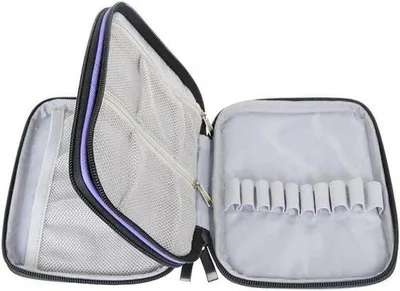 Zdjęcie produktu dla Organizer na szydełko - torba do przechowywania igieł - fioletowy - dwuwarstwowe kieszenie - 20 cm - akcesoria do przechowywania.