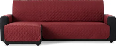 Produktbild von BESTCOVERS Linksseitig Ecksofaschutz Schonbezug Schutzbezug Ecksofa mit Ottomane Ecksofaschoner Ecksofabezug Sofaschonbezug (240 cm, rot)