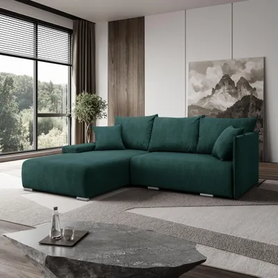 Produktbild von Kaiser Möbel Ecksofa, Sofa L form, Couch L form Livorno L stoff Poso Grün Links