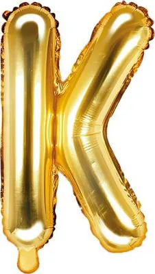 Produktbild von Folienballon Buchstabe „K“, 35cm, gold (1 Karton / 50 Stück)