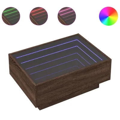 Immagine prodotto di tavolino vidaXL LED look rovere marrone 70x50x30 cm materiale a base di legno