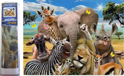 Image de Norimpex Peinture au diamant Safari selfie 30x40cm