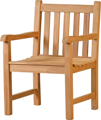 Produktbild von Gartensessel Teak Sessel Andorra im klassischen Design, robuster Holzsessel nachhaltiger und unbehandelter Teakholzsessel