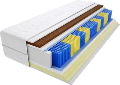 Produktbild von Matratze 145x205 cm Doppelmatratze, H2 & H4 Federkernmatratze, Taschenfederkernmatratze 22 cm Hoch Kokosfaser Visco Memory Hypoallergene, HR-Schaum, Wendematratze mit Klimafaser, Gesteppter Bezug Sens Multitaschen