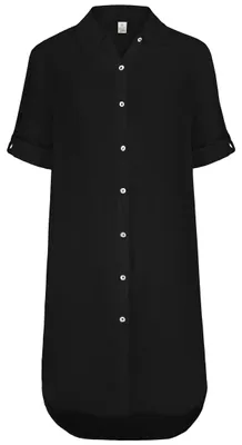 Produktbild von EIGHT 2 NINE Kurzarmkleid Krempelärmel Einfarbig Knopfleiste Modern Größe: XXL