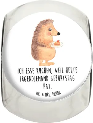 Produktbild von Mr. & Mrs. Panda Teedose Igel Kuchenstück L 870ml - Weiß - Geschenk, Geburtstagskuchen, Vorratsdose, Tiermotive, Torte, Kuchen Backen, Einladung Party, Glas, Bonboniere