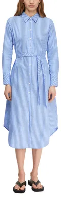 Productafbeelding van COMMA Jurk met strepen, model blouse, gemaakt van popeline