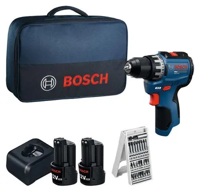 Produktbild von Akku-Bohrschrauber GSR12V-31, 2x GBA12V-20, Schrauberbit-Set, in Werkzeugtasche