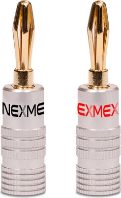 Produktbild von Bananenstecker 4mm schraubbar vergoldet 12x NEXMEX Stecker für Lautsprecherkabel