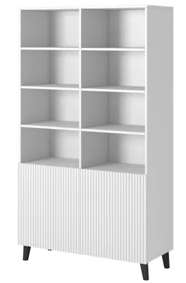 Produktbild von Furniture24 Regal Pafos Standregal Bücherregal 100 Cm Breit 2 Türen Weiß Matt