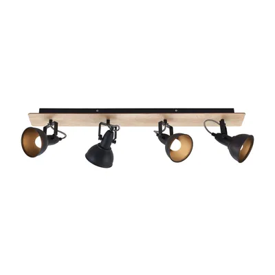 Produktbild von Lindby Aylis Deckenlampe, 4-flg., 82 cm, schwarz, Holz, E14