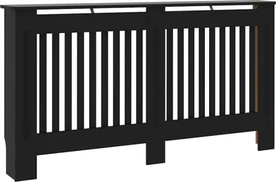 Obrázek produktu pro vidaXL Kryt radiátoru, černý, 152 x 19 x 81,5 cm, dřevotřísková deska