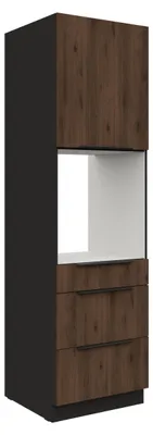 Produktbild von Küchen Hochschrank 60 cm MONZA Okapi Nußbaum Küchenzeile Küchenblock Küche