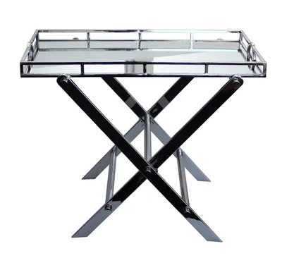 Produktbild von Kaheku Tablettisch Goliath Edelstahl  77 cm x 47 cm x 64 cm Scherengestell klappbar Tablett abnehmbar   884010697