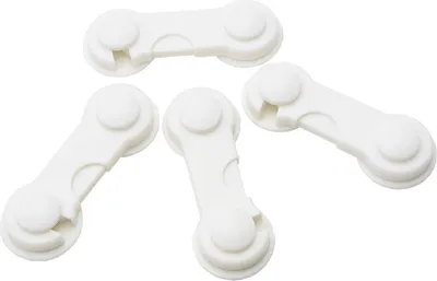 Produktbild von Schrank- und Schubladen-Kinderschlösser (10 Stück), selbstklebende Baby-Schubladenschlösser für Türschränke, Kühlschränke und Schubladen mit starkem Klebstoff ohne Bohren, weiß