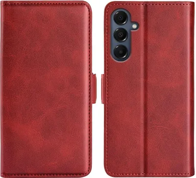 Produktbild von Mobigear Slim Magnet  Samsung Galaxy A17 Hülle Klapphülle Geldbörse - Rot