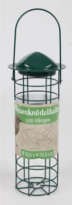 Produktbild von Meisenknödelhalter 10,5×25,5 cm aus Metall – praktischer Futterhalter für Meisenknödel und Wildvögel, ideal für Garten, Balkon & Terrasse