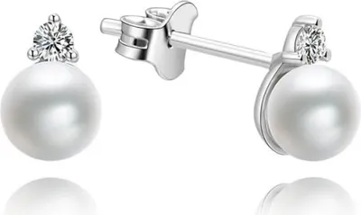 Produktbild von Silver earrings with real pearls AGUP1195