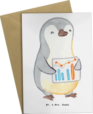 Produktbild von Mr. & Mrs. Panda babykarte Finanzcontroller Herz - Weiß - Geschenk, Grußkarten, einladungskarten, weihnachtskarten, hochzeitskarten, osterkarte, osterkarten