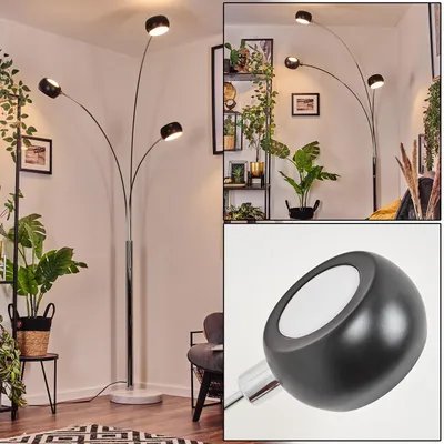 Produktbild von Suio Stehlampe aus Metall in Weiß/Chrom/Schwarz im Retro/Vintage-Design